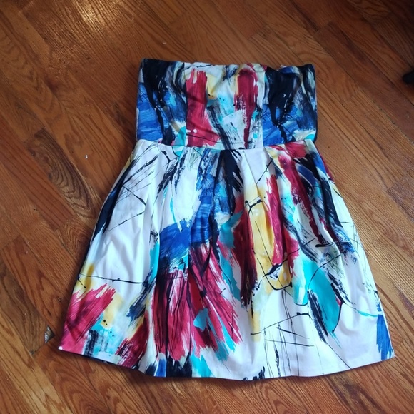 Necessary Objects Artsy Statement Strapless Dress - Picture 3 of 4